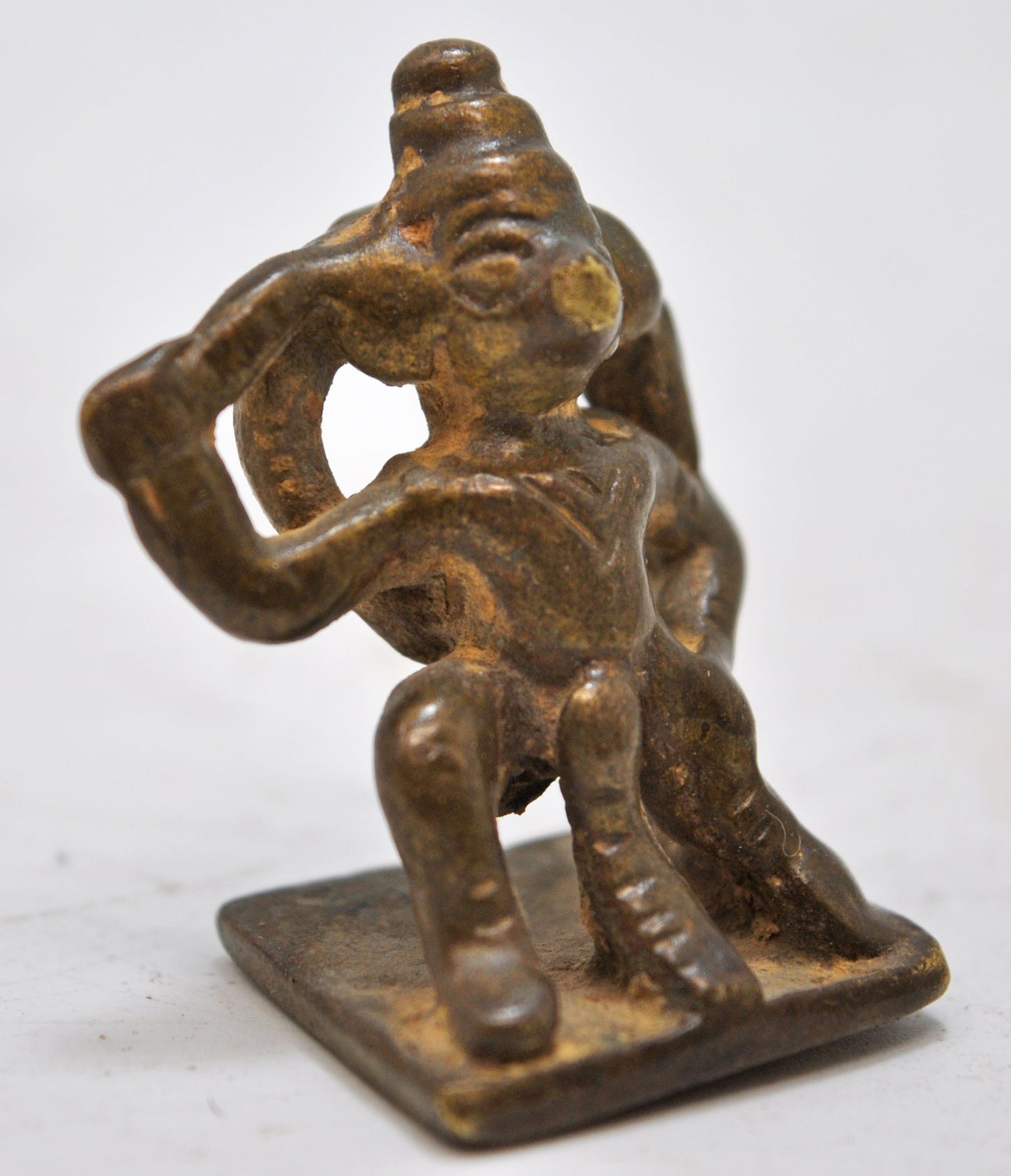Antique Brass God Hanuman Idol Figurine Original Old Hand Crafted Fine Engraved