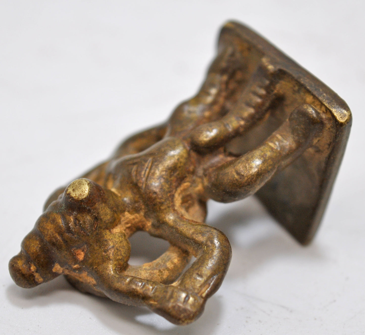 Antique Brass God Hanuman Idol Figurine Original Old Hand Crafted Fine Engraved