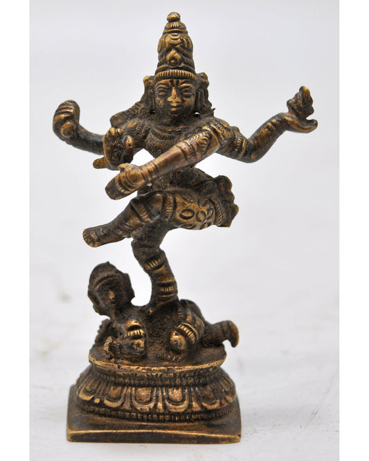 Antique Brass God Shiva Nataraj Idol Figurine Original Old Hand Crafted Engraved