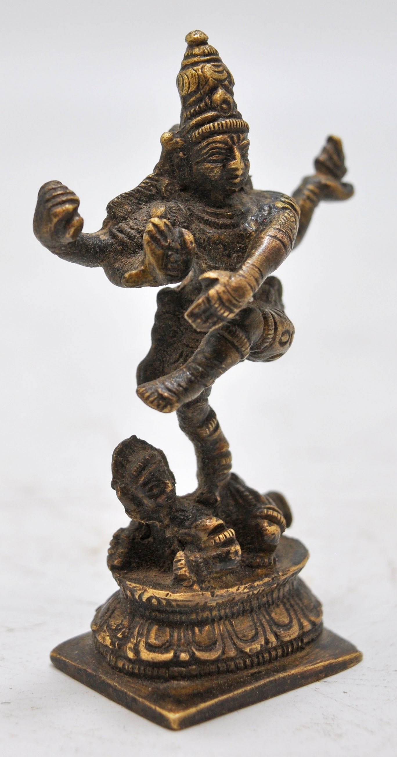Antique Brass God Shiva Nataraj Idol Figurine Original Old Hand Crafted Engraved