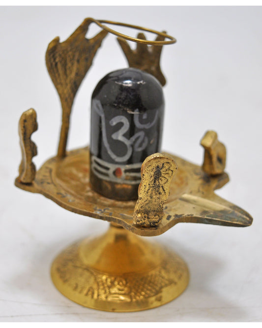 Vintage Brass God Shiva Linga Idol Figurine Original Old Hand Crafted