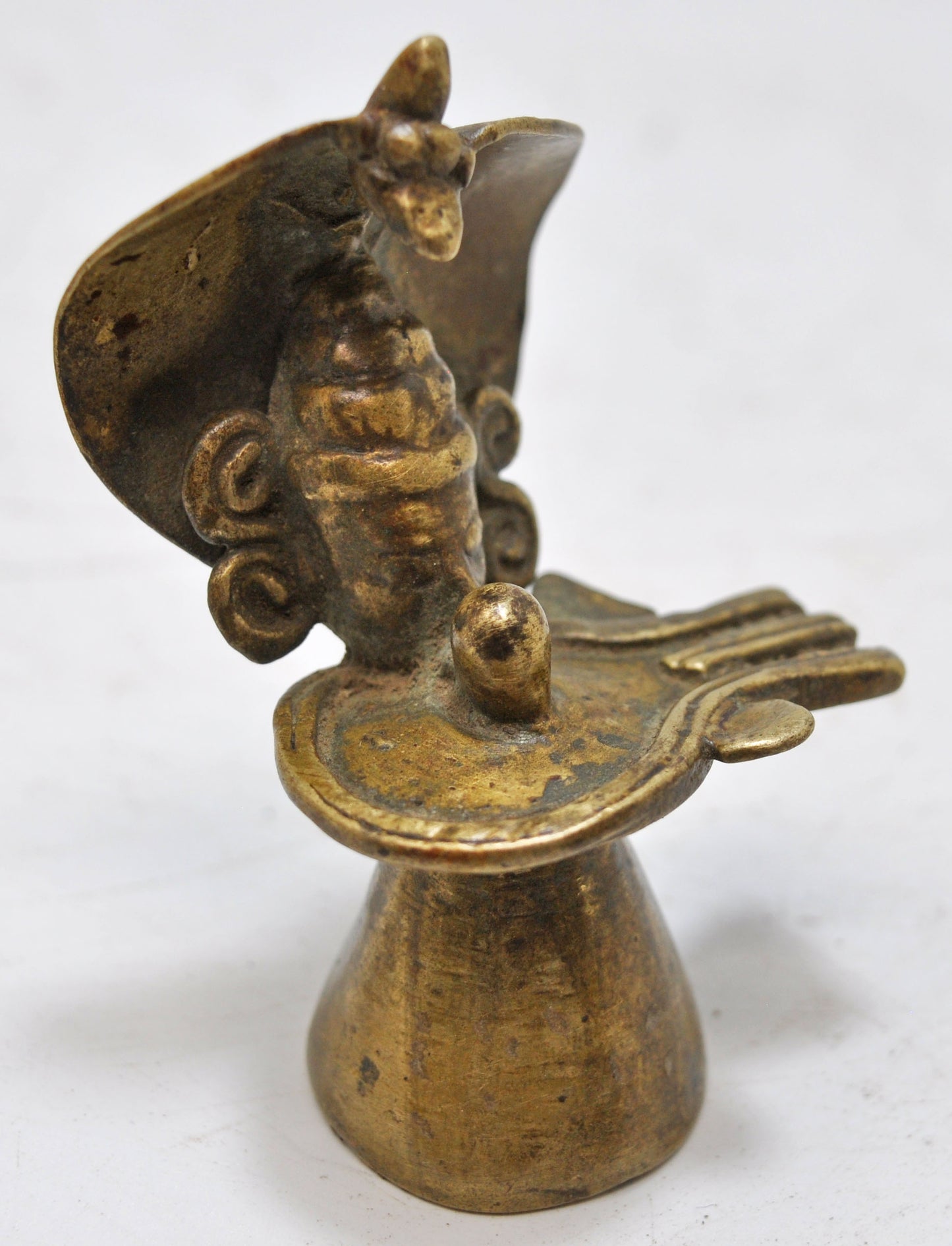 Antique Brass God Shiva Linga Idol Figurine Original Old Hand Crafted Engraved