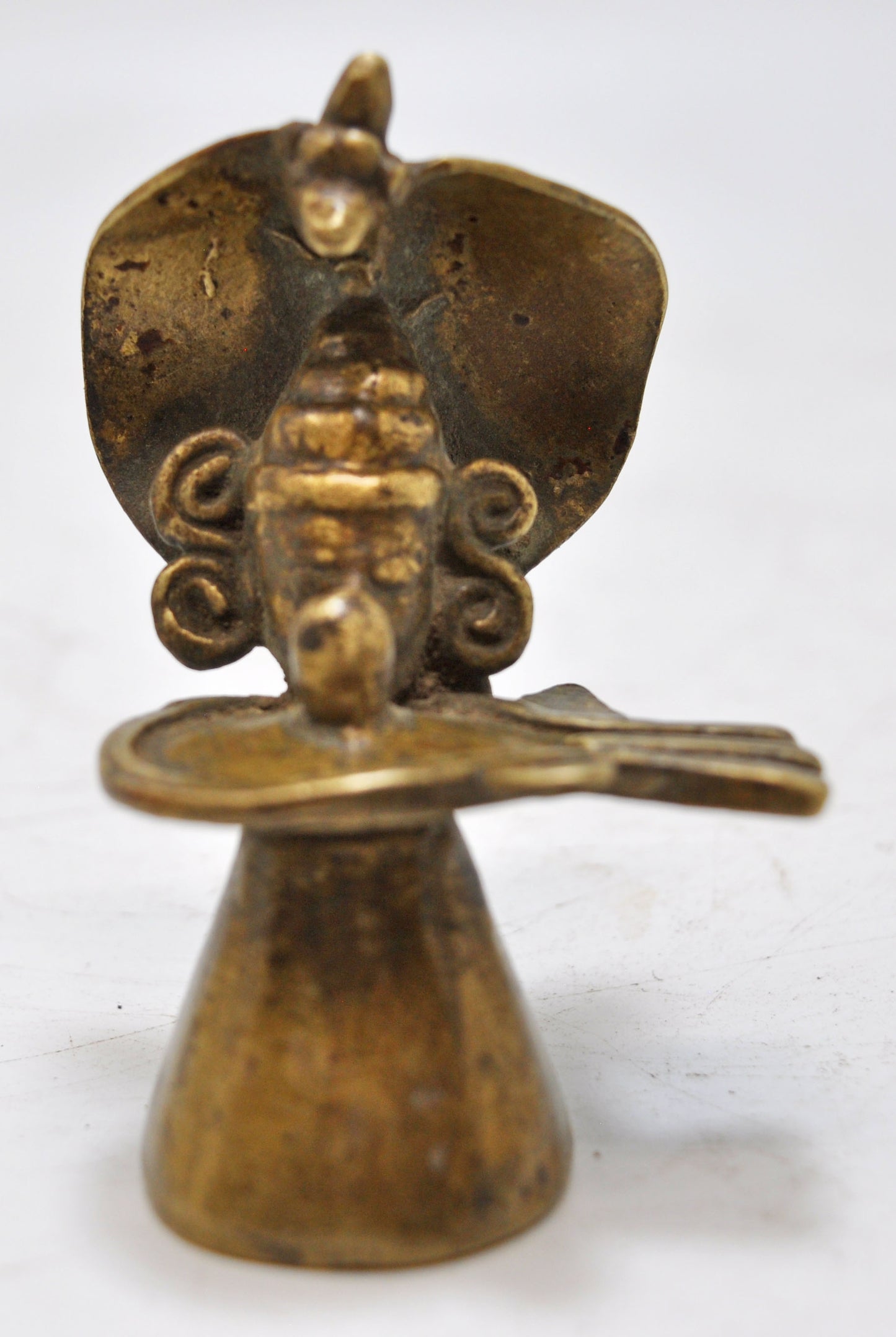 Antique Brass God Shiva Linga Idol Figurine Original Old Hand Crafted Engraved