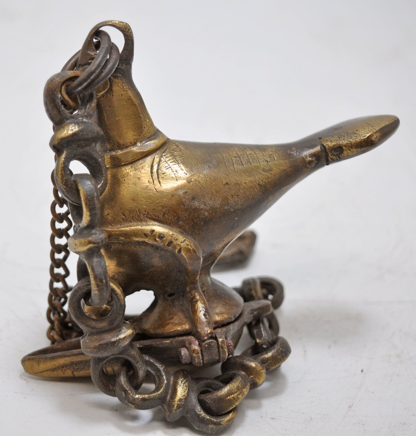 Antique Brass Bird Shape Hanging Diya Light Lamp Original Old Fine Engraved