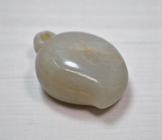 Antique Semi Precious Agate Stone Mango Shaped Pendant Original Old Hand Carved