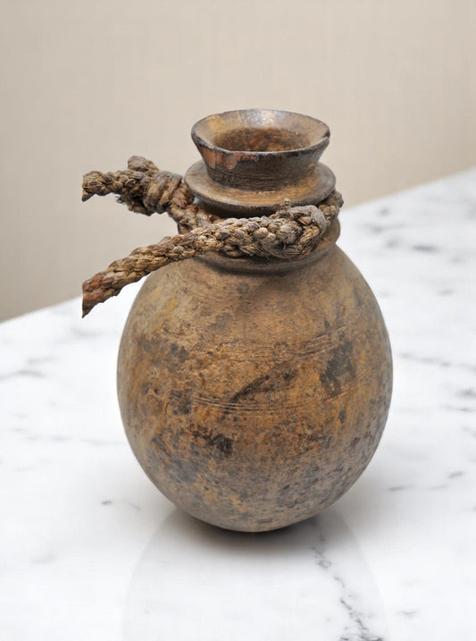 Antique Wooden Himalayan Water Drinking Pot Original Old Hand Carved