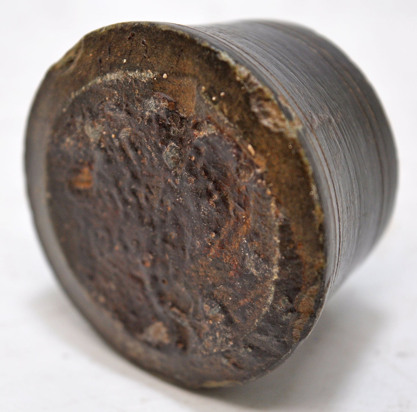 Antique Black Stone Small Round Bowl Original Old Hand Carved