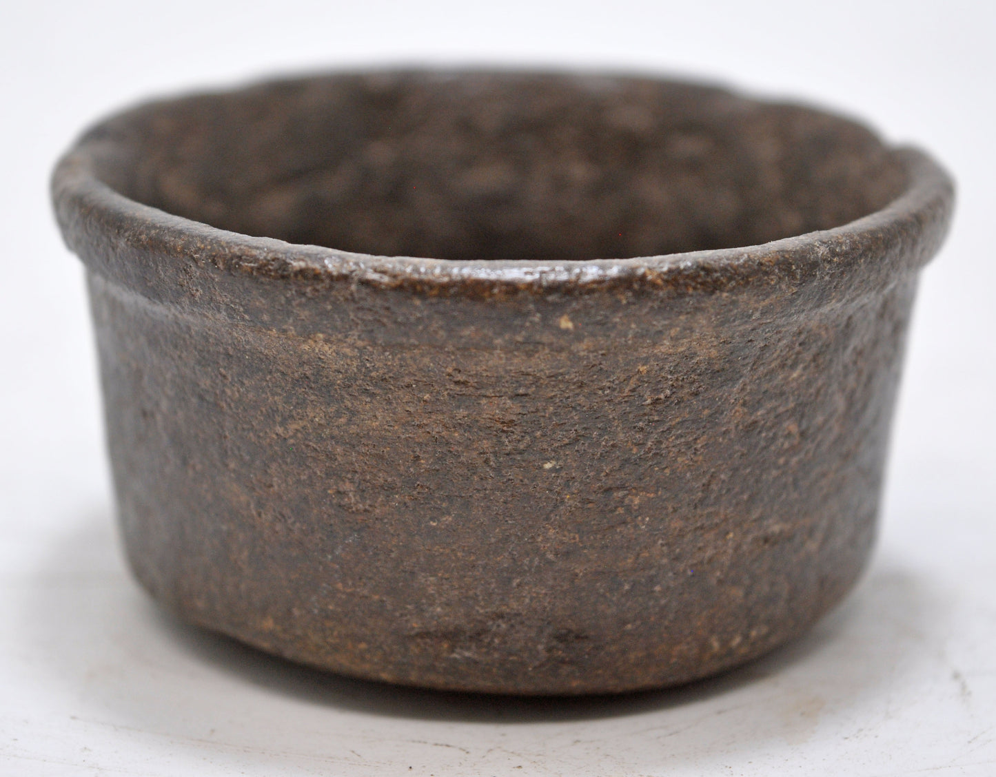 Antique Black Stone Small Round Bowl Original Old Hand Carved