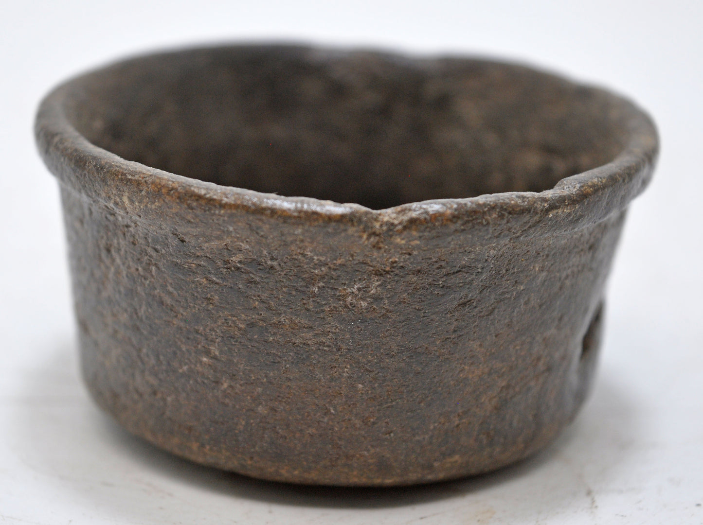 Antique Black Stone Small Round Bowl Original Old Hand Carved