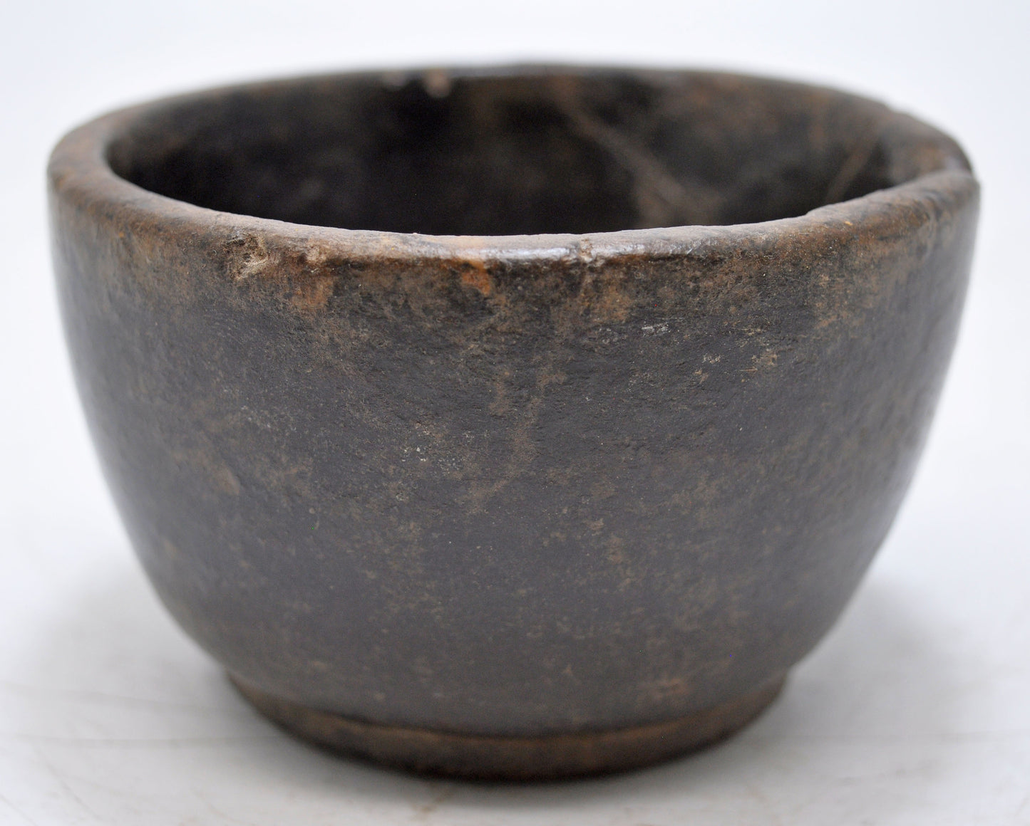 Antique Black Stone Small Round Bowl Original Old Hand Carved