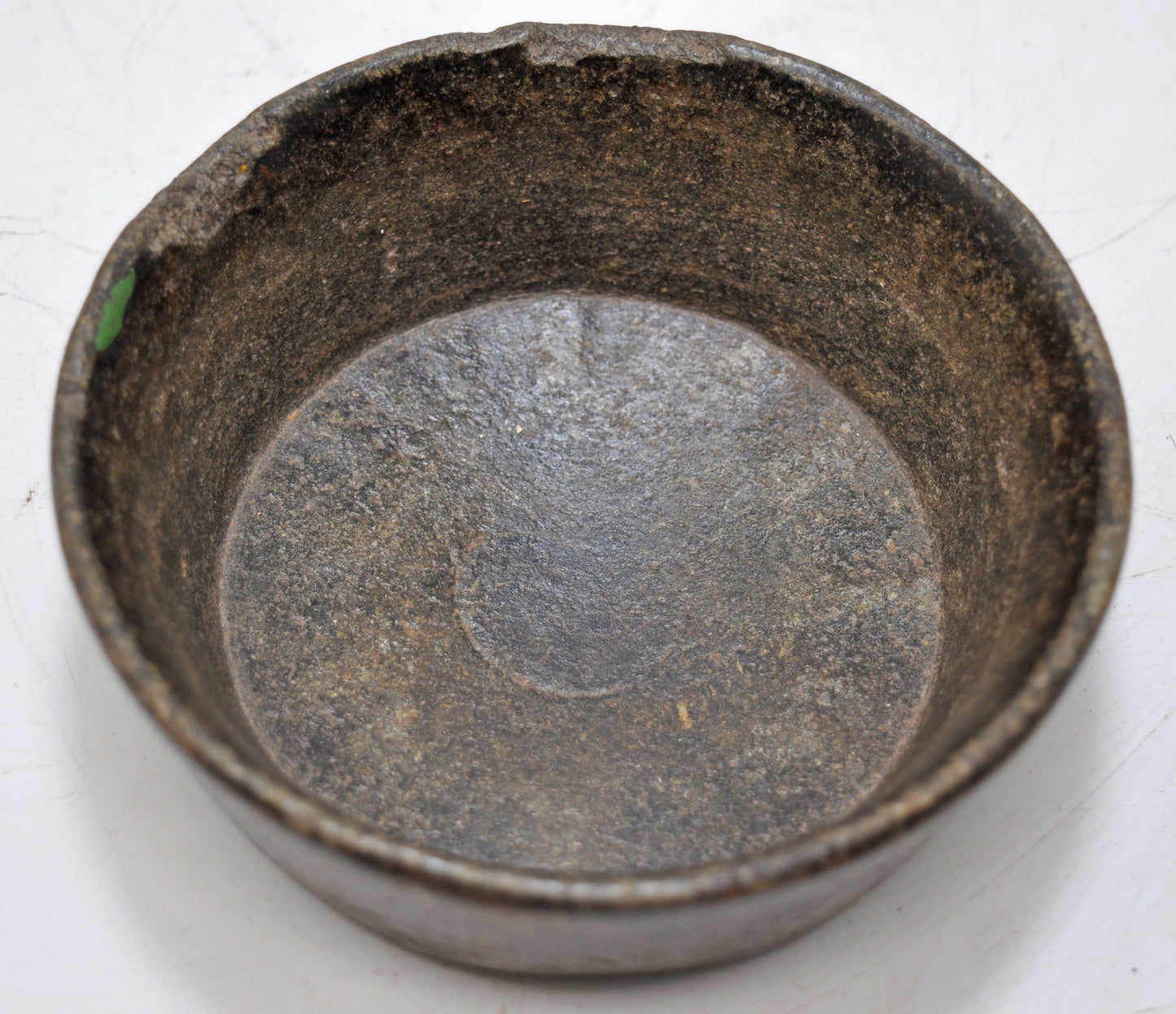 Antique Black Stone Small Round Bowl Original Old Hand Carved