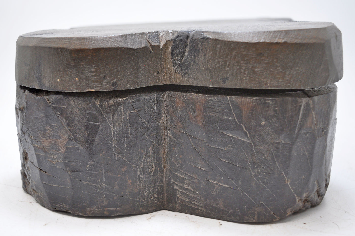 Antique Wooden Kitchenware Spice Box Original Old Hand Carved Large Heavy