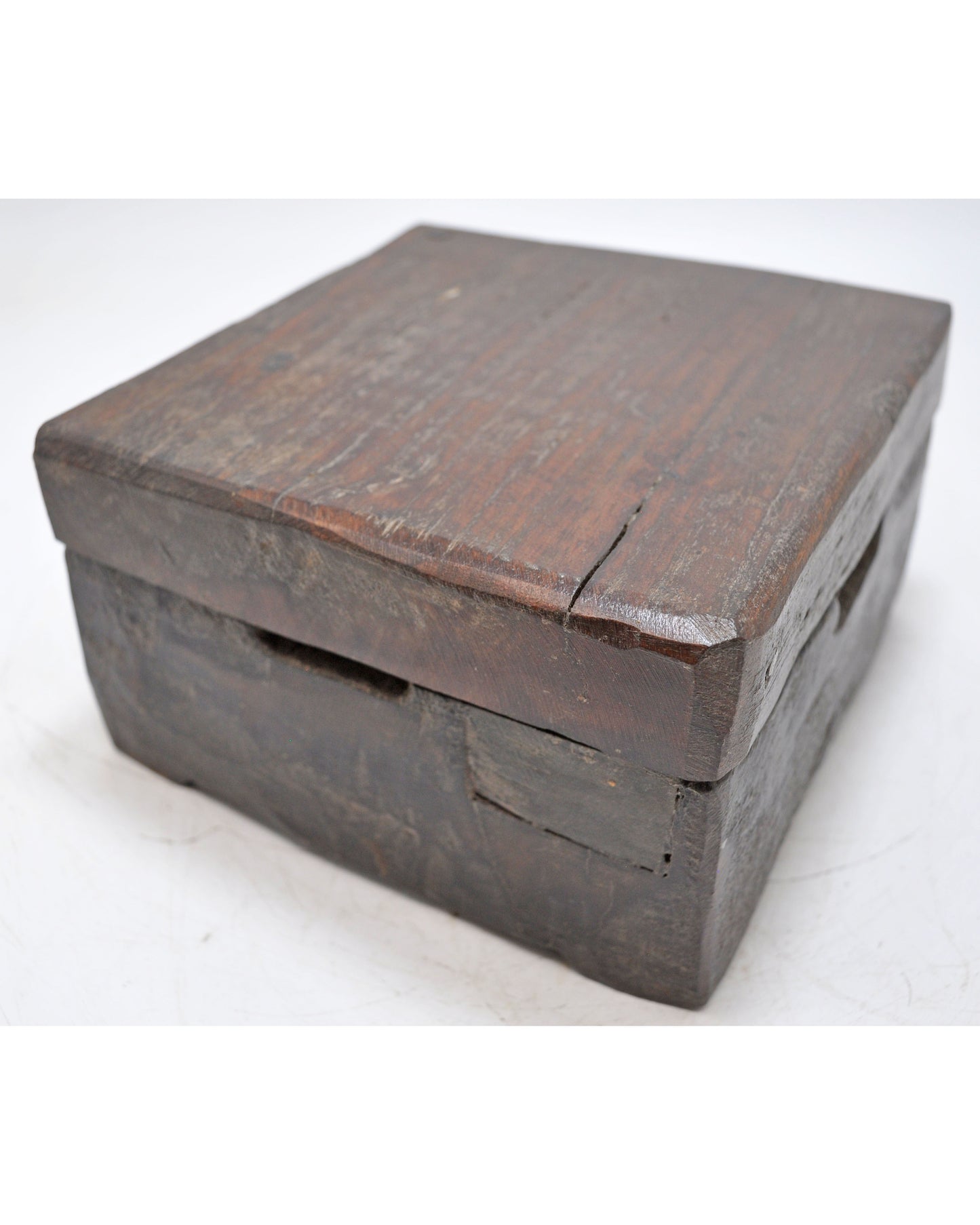 Antique Wooden Kitchenware Spice Box Original Old Hand Carved Large Heavy