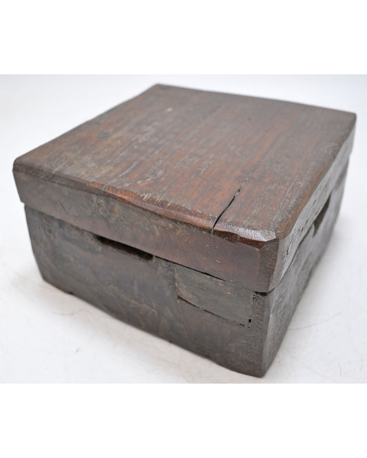 Antique Wooden Kitchenware Spice Box Original Old Hand Carved Large Heavy