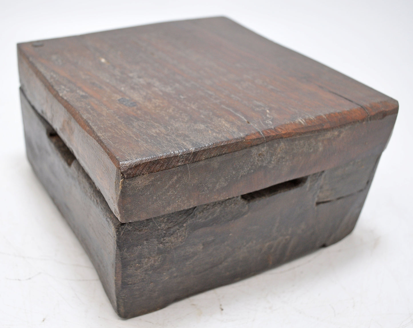 Antique Wooden Kitchenware Spice Box Original Old Hand Carved Large Heavy