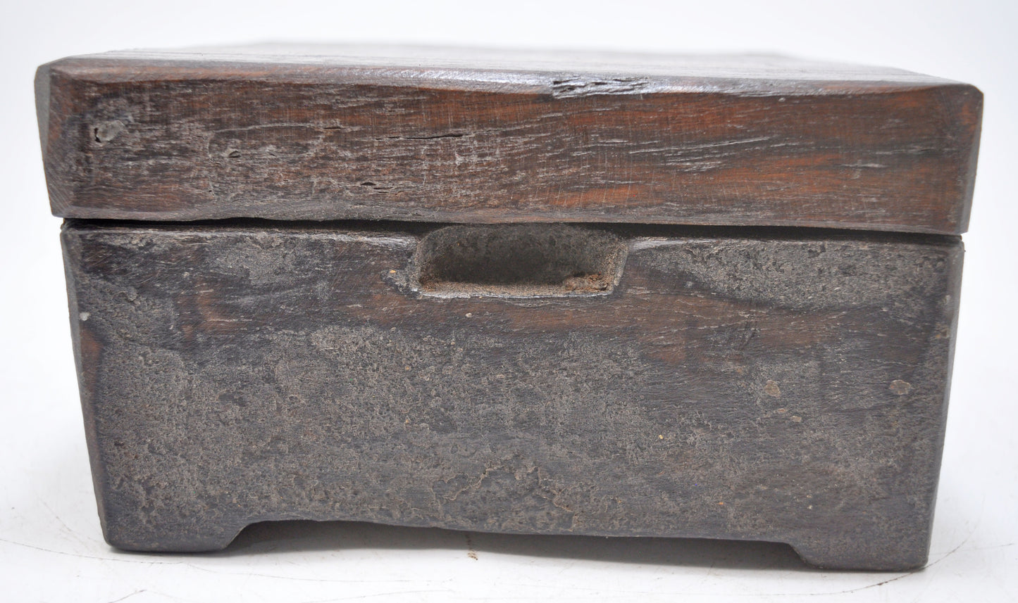 Antique Wooden Kitchenware Spice Box Original Old Hand Carved Large Heavy