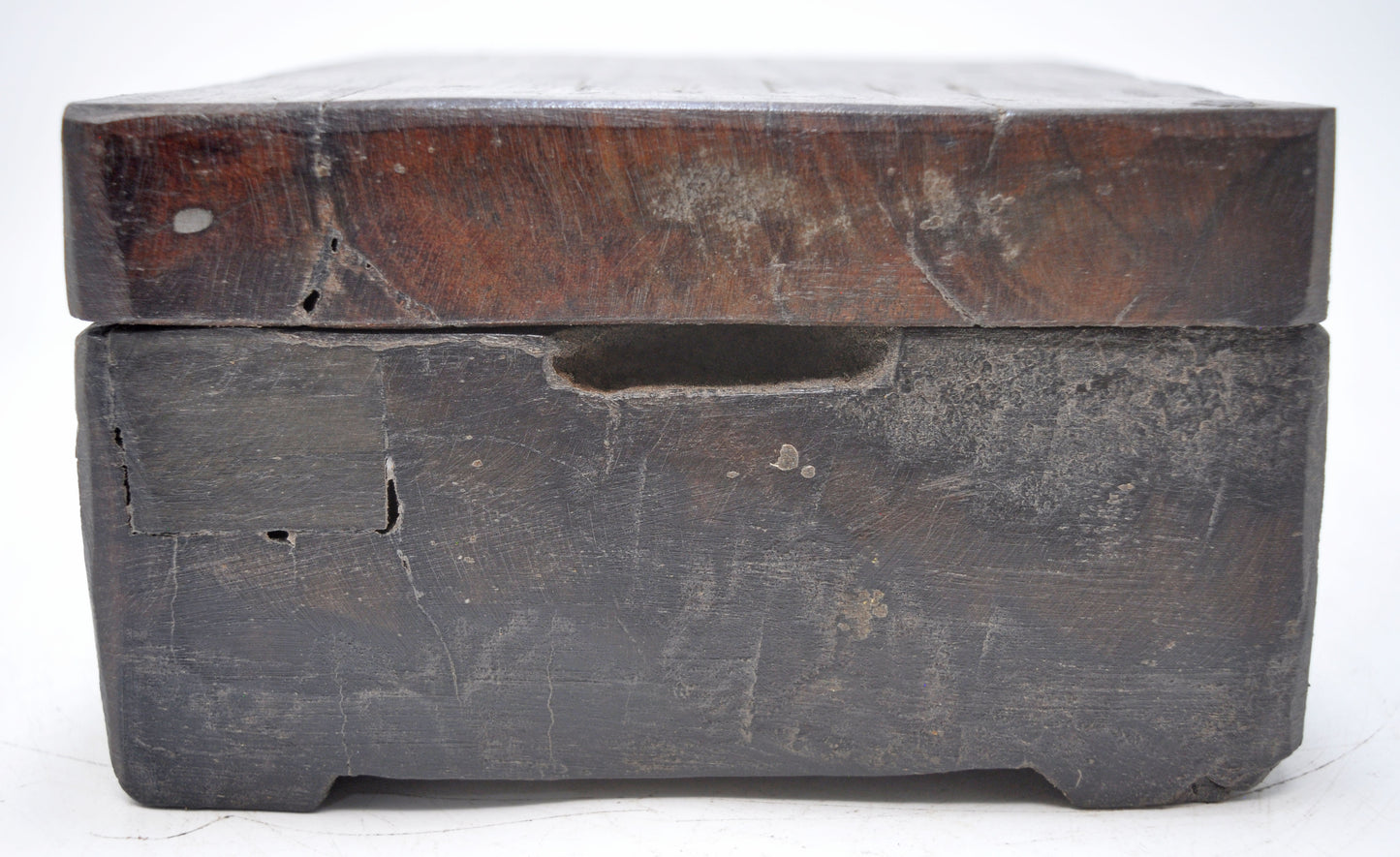 Antique Wooden Kitchenware Spice Box Original Old Hand Carved Large Heavy
