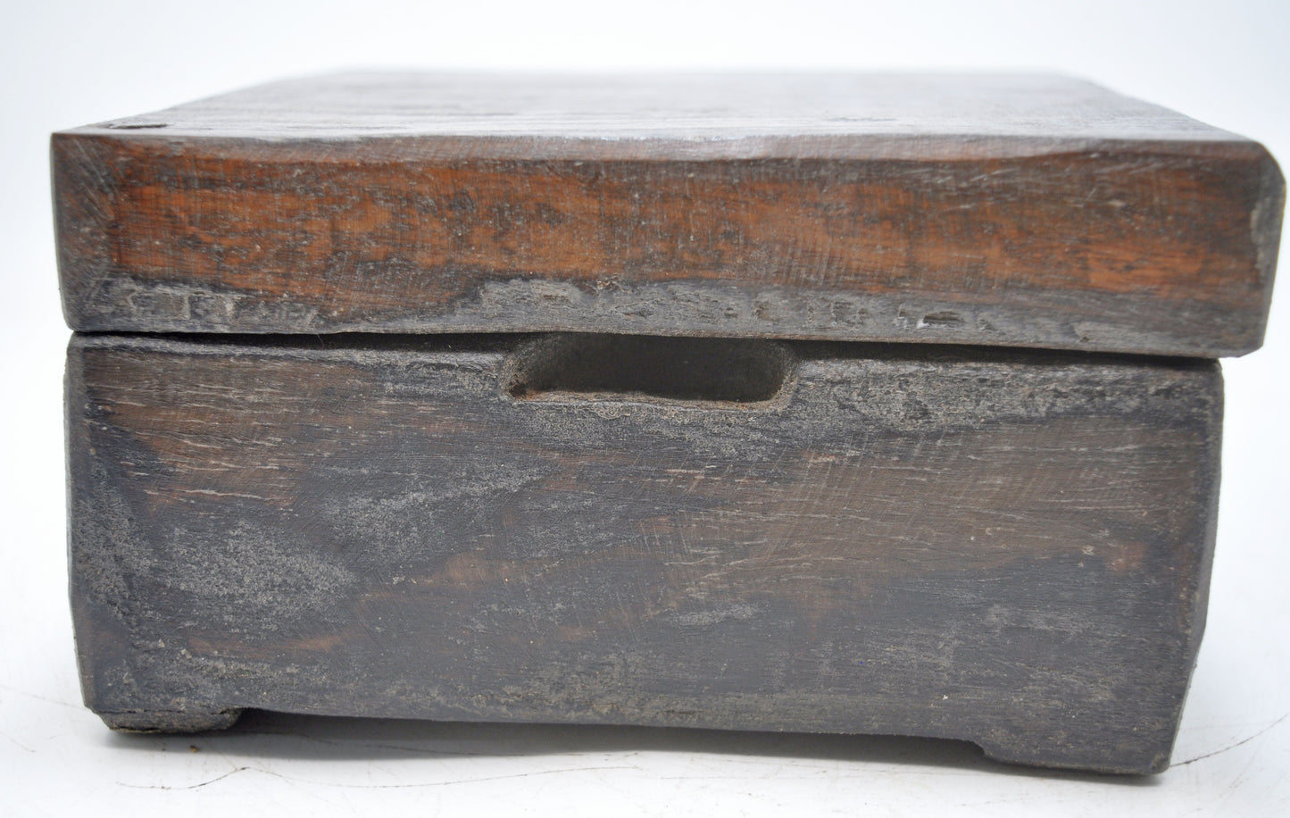 Antique Wooden Kitchenware Spice Box Original Old Hand Carved Large Heavy