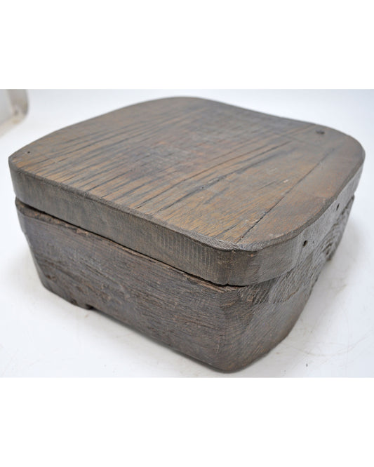 Antique Wooden Kitchenware Spice Box Original Old Hand Carved Large Heavy