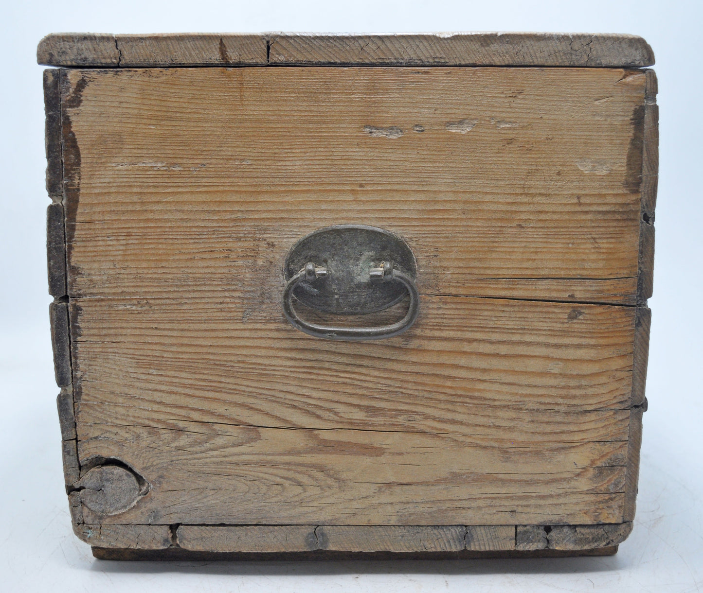 Antique Wooden Large Storage Chest Box Original Old Hand Crafted