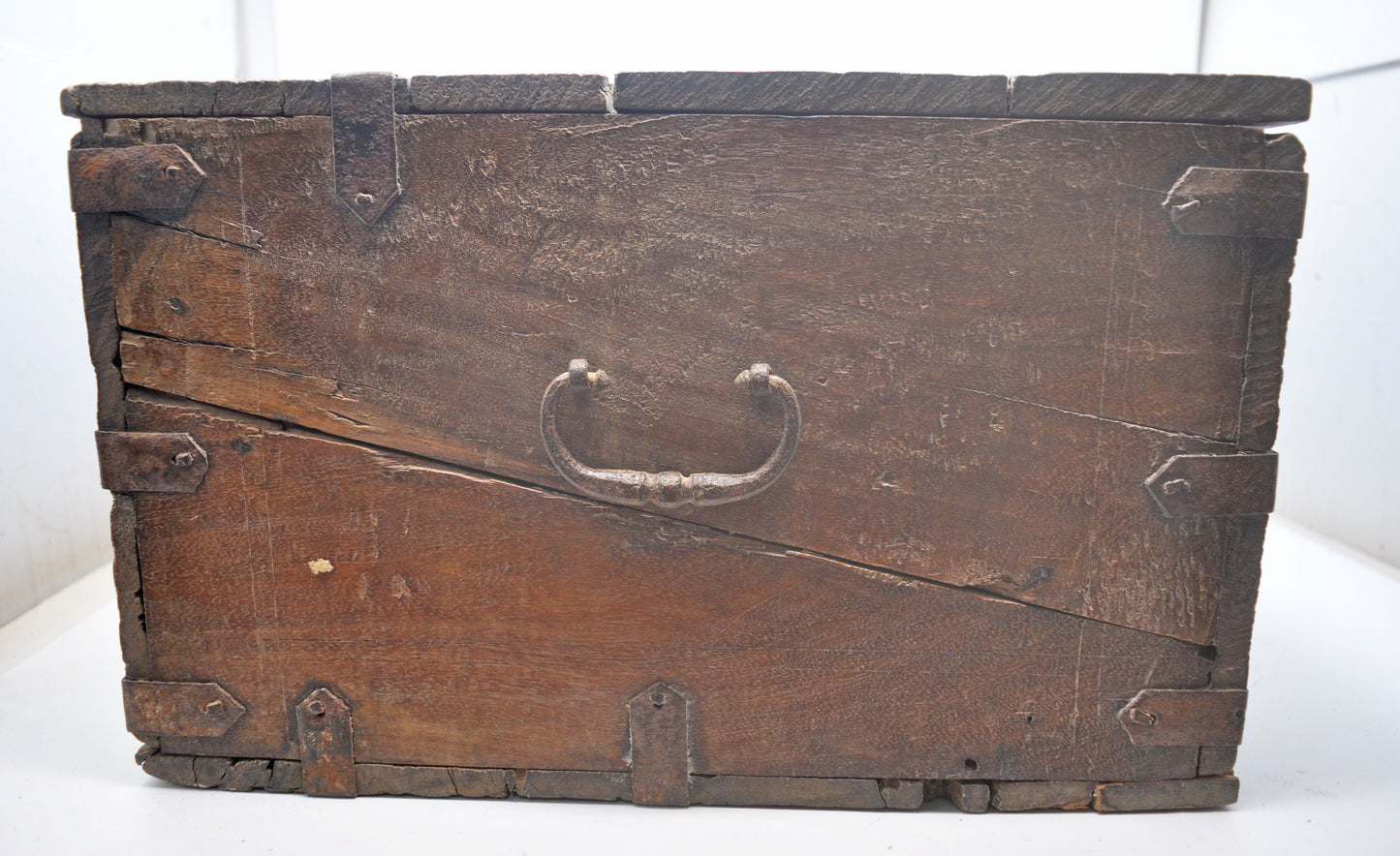 Antique Wooden Large Storage Chest Box Original Old Hand Crafted