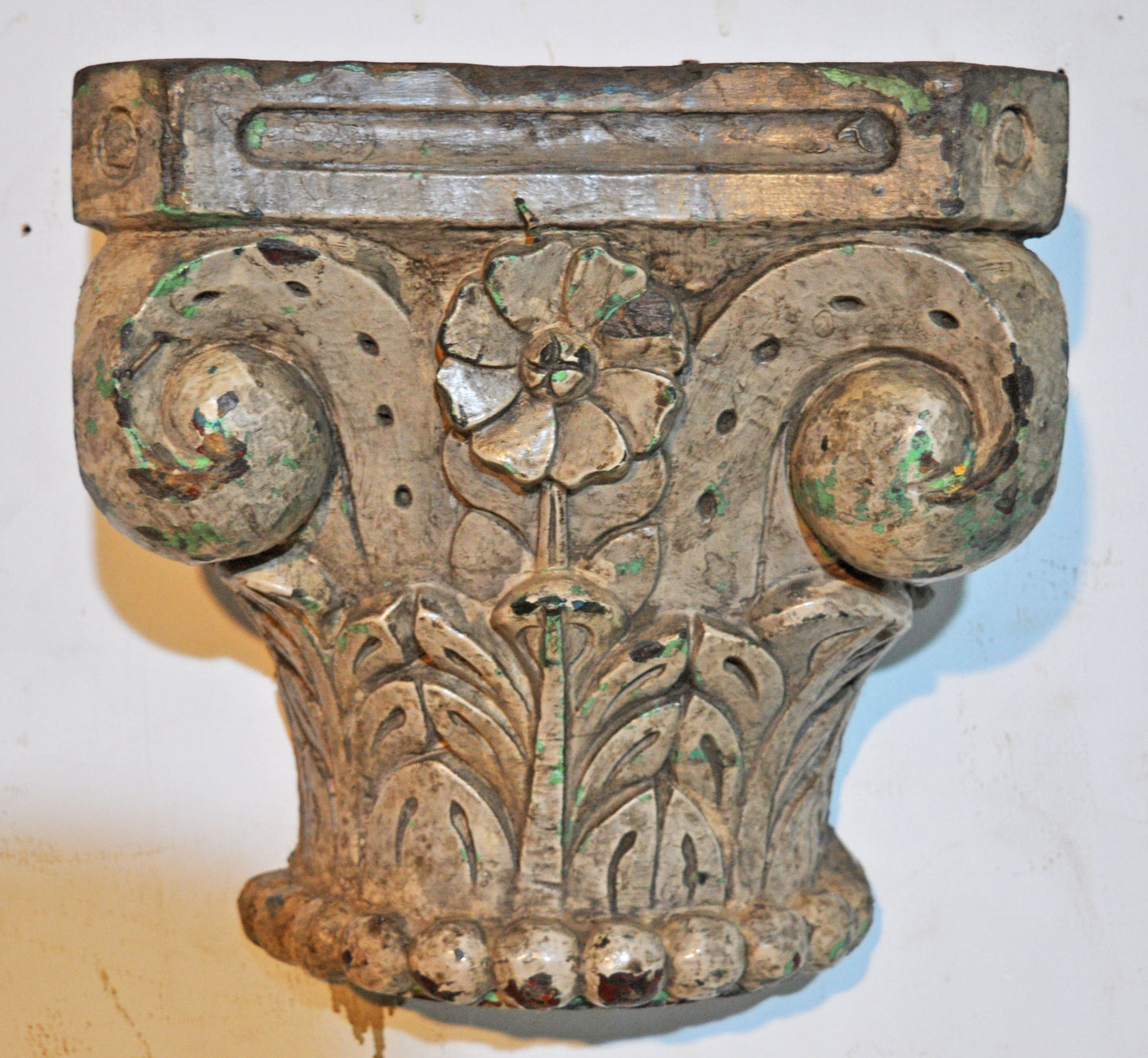 Antique Wooden Wall Décor Heavy Base Wall Shelf Original Old Very Fine Hand Carved