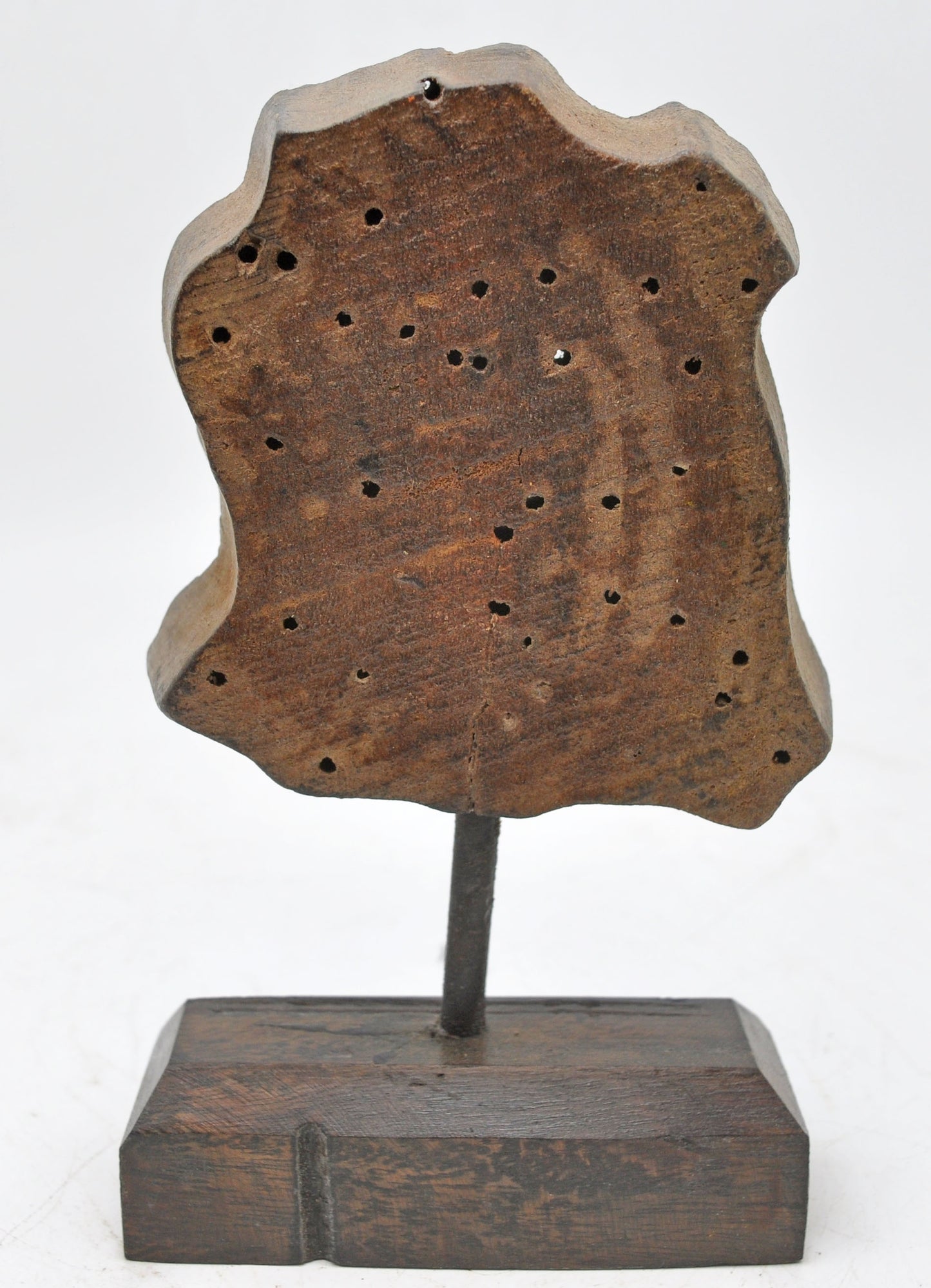 Antique Wooden Textile Printing Block Carving on Stand Original Old Fine Hand Carved