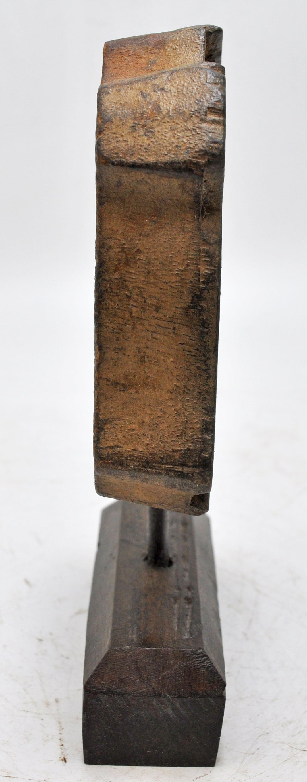 Antique Wooden Textile Printing Block Carving on Stand Original Old Fine Hand Carved