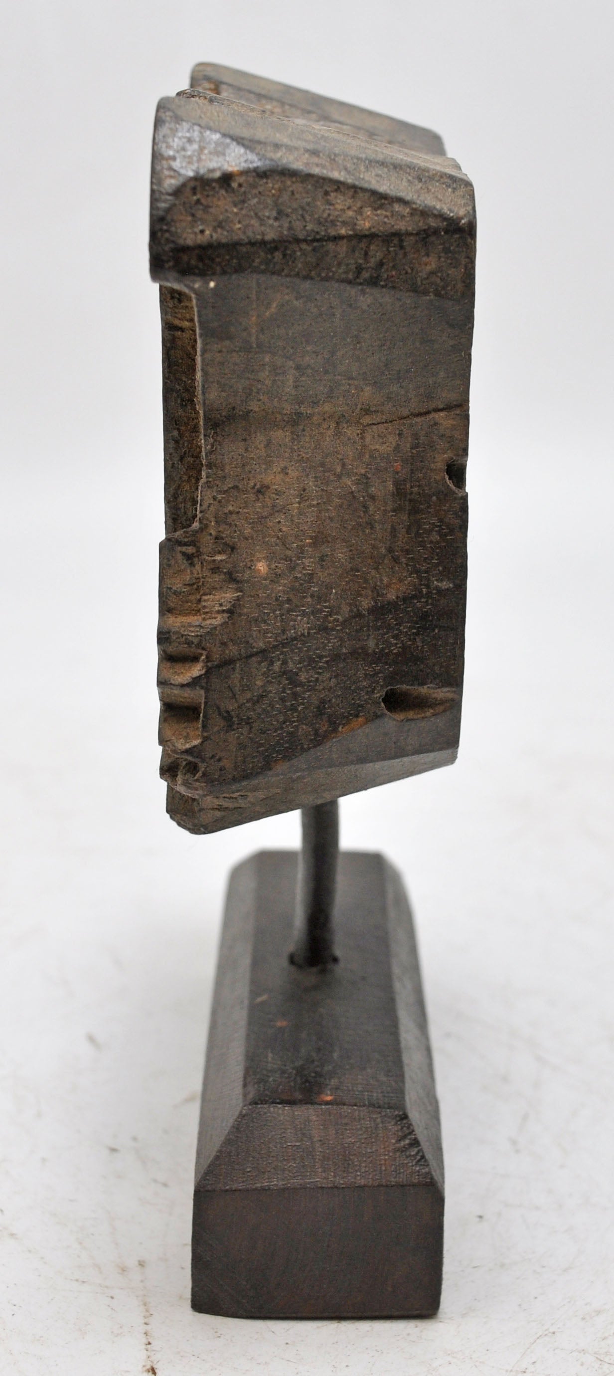 Antique Wooden Textile Printing Block Carving on Stand Original Old Fine Hand Carved