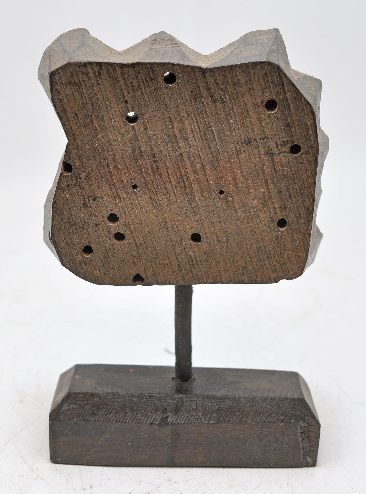 Antique Wooden Textile Printing Block Carving on Stand Original Old Fine Hand Carved