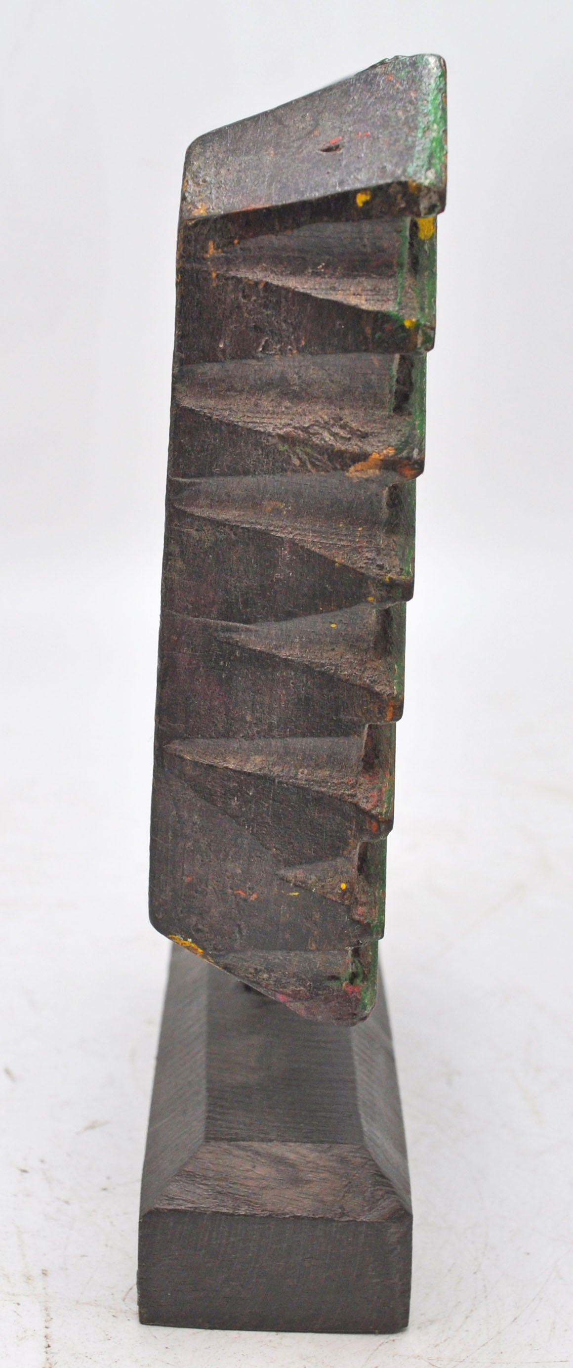 Antique Wooden Textile Printing Block Carving on Stand Original Old Fine Hand Carved