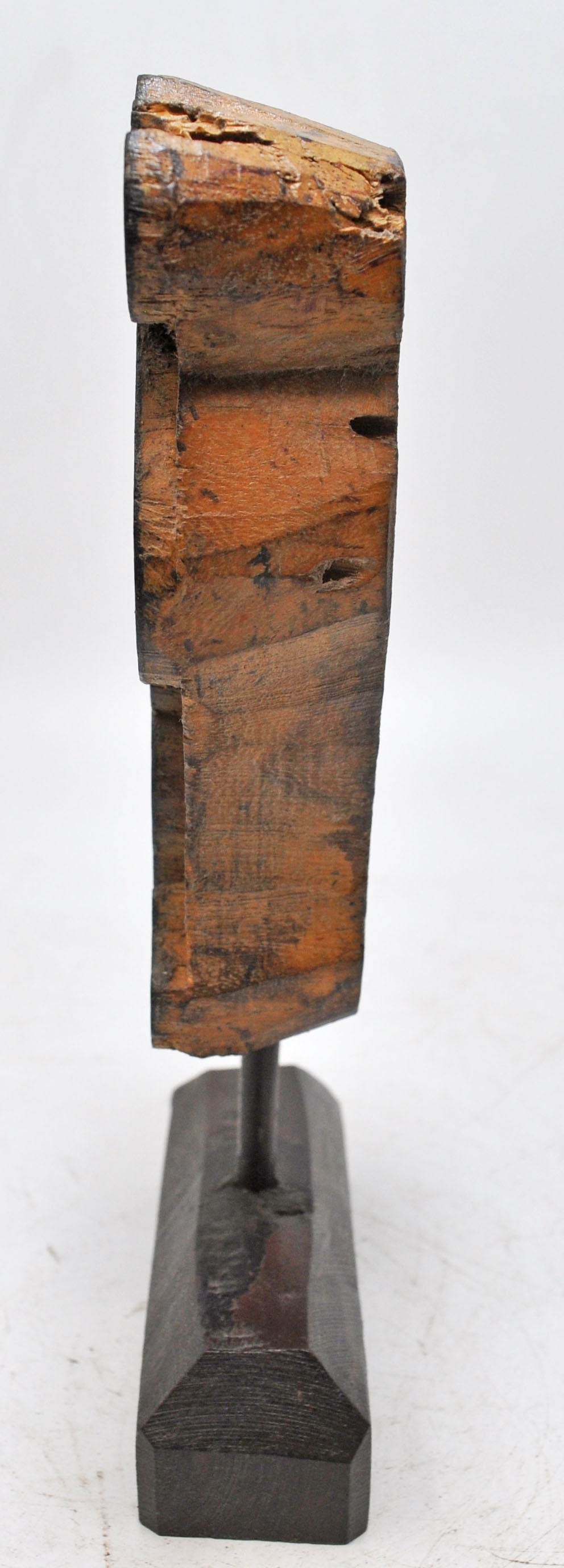 Antique Wooden Textile Printing Block Carving on Stand Original Old Fine Hand Carved