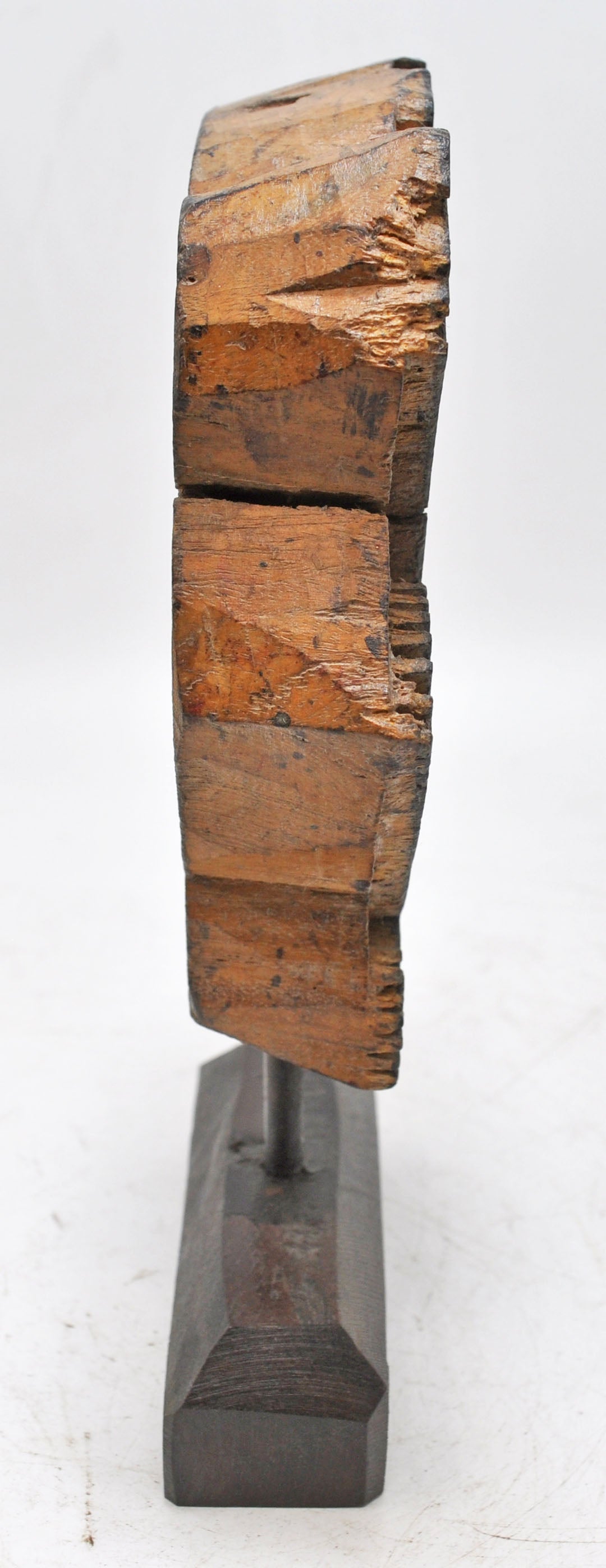 Antique Wooden Textile Printing Block Carving on Stand Original Old Fine Hand Carved