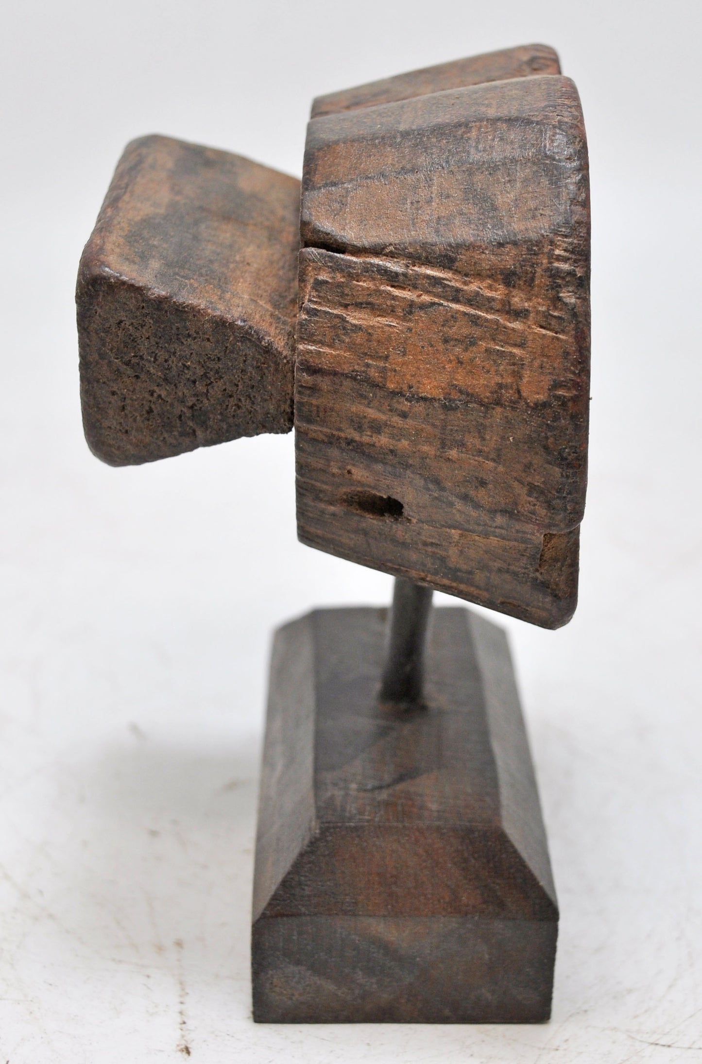 Antique Wooden Textile Printing Block Carving on Stand Original Old Fine Hand Carved