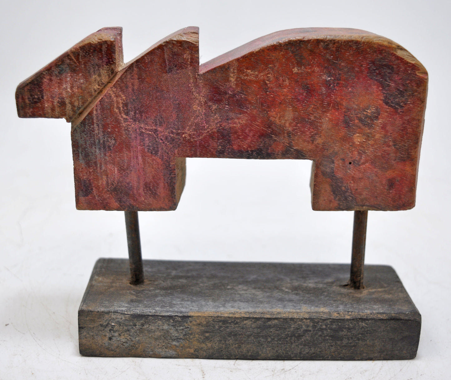 Antique Wooden Holy Cow Nandi Figurine Original Old Hand Carved