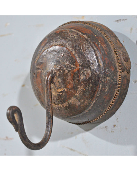 Antique Wooden Wall Décor 1 Hook Hanger Original Old Hand Crafted