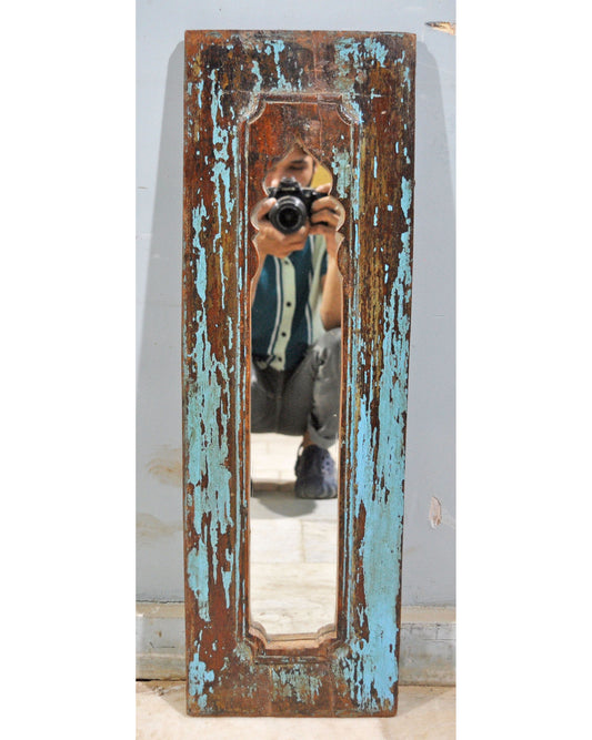 Antique Wooden Wall Décor Mirror Frame Original Old Hand Crafted