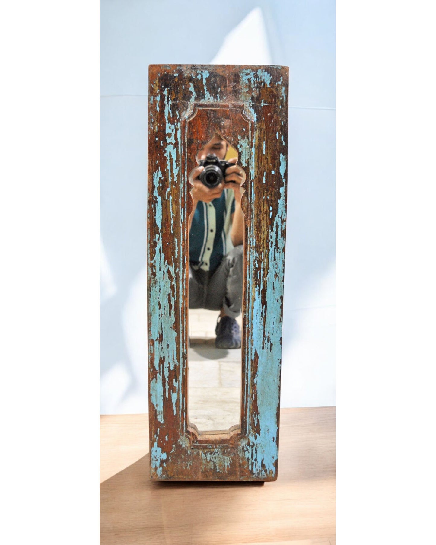 Antique Wooden Wall Décor Mirror Frame Original Old Hand Crafted