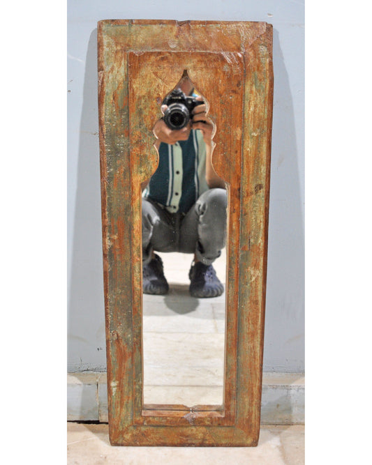 Antique Wooden Wall Décor Mirror Frame Original Old Hand Crafted