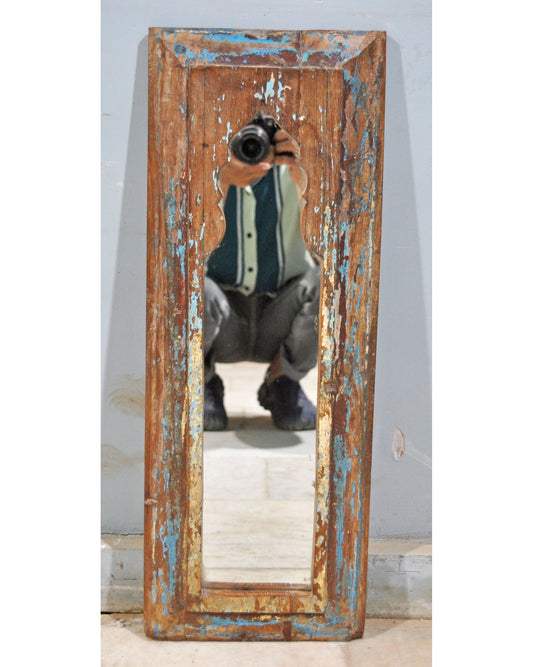 Antique Wooden Wall Décor Mirror Frame Original Old Hand Crafted