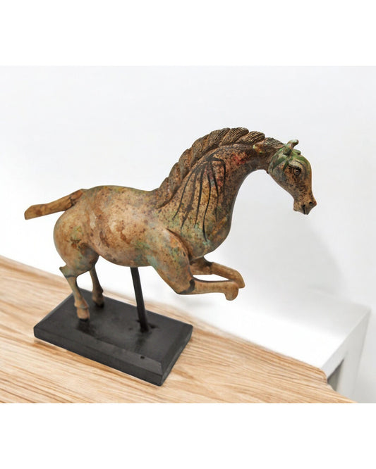 Antique Wooden Horse Figurine Original Old Very Fine Hand Carved