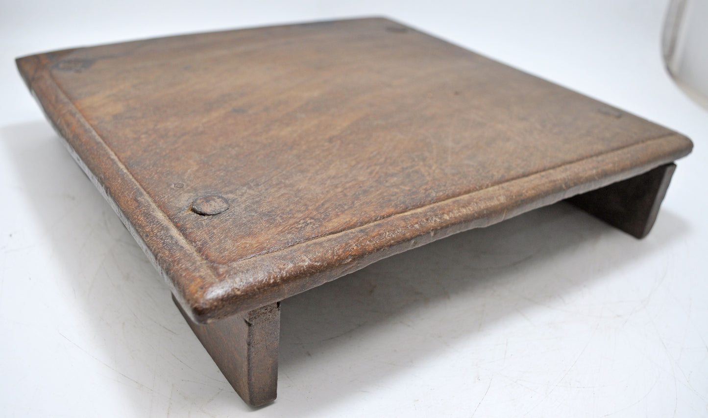 Antique Wooden Floor Sitting Bajot Stool Original Old Hand Crafted