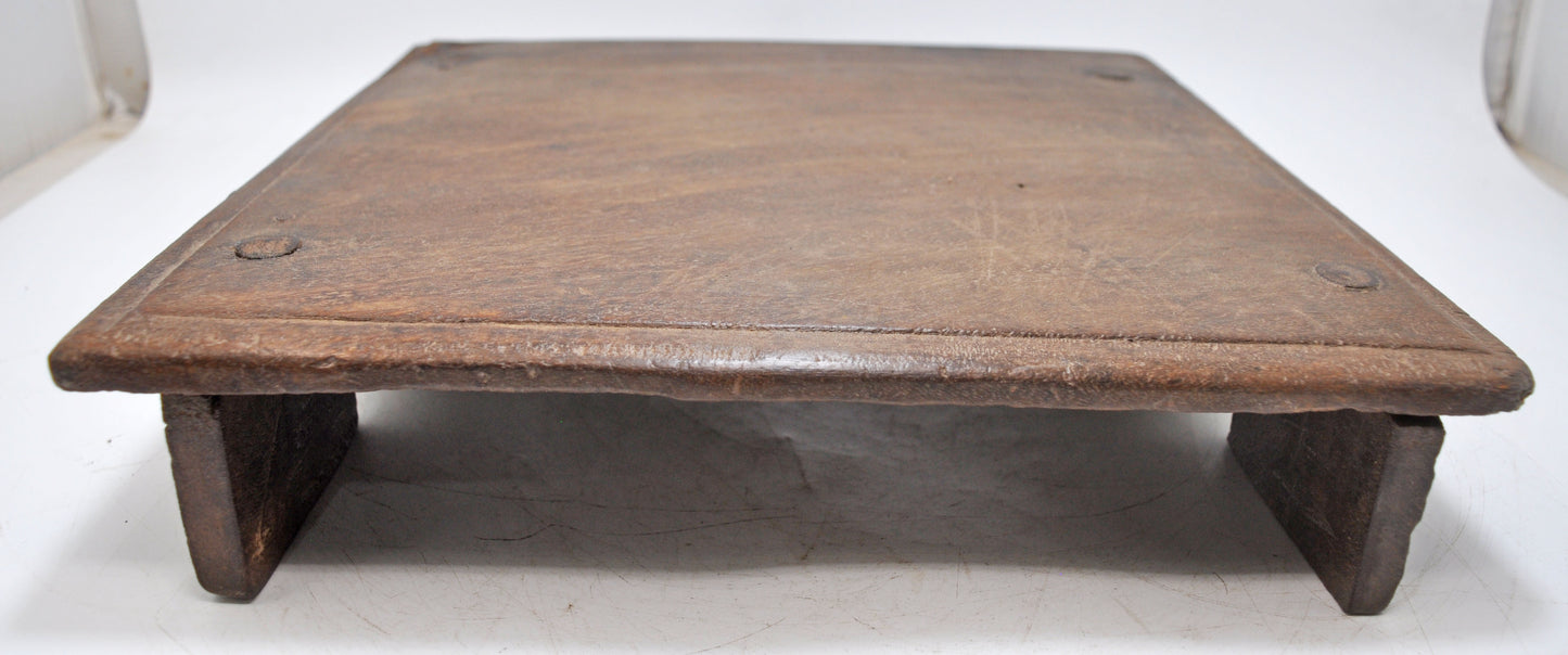 Antique Wooden Floor Sitting Bajot Stool Original Old Hand Crafted