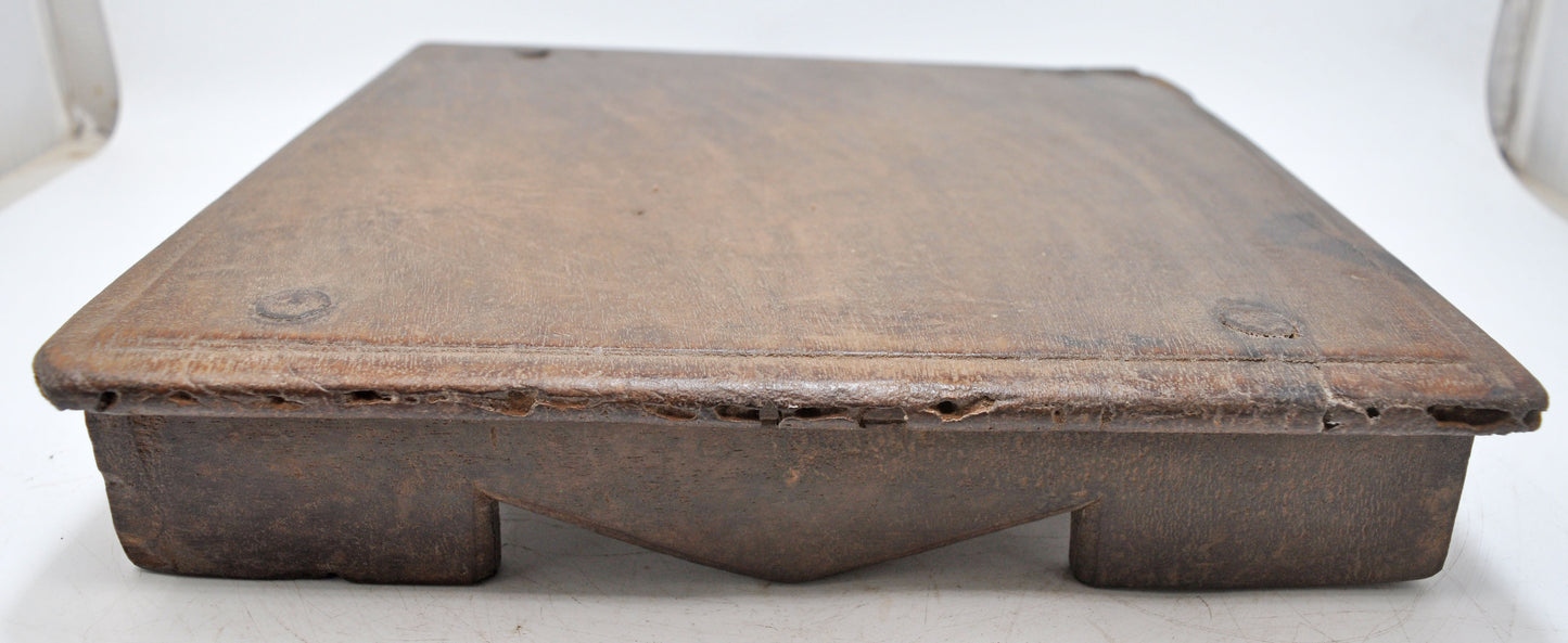 Antique Wooden Floor Sitting Bajot Stool Original Old Hand Crafted