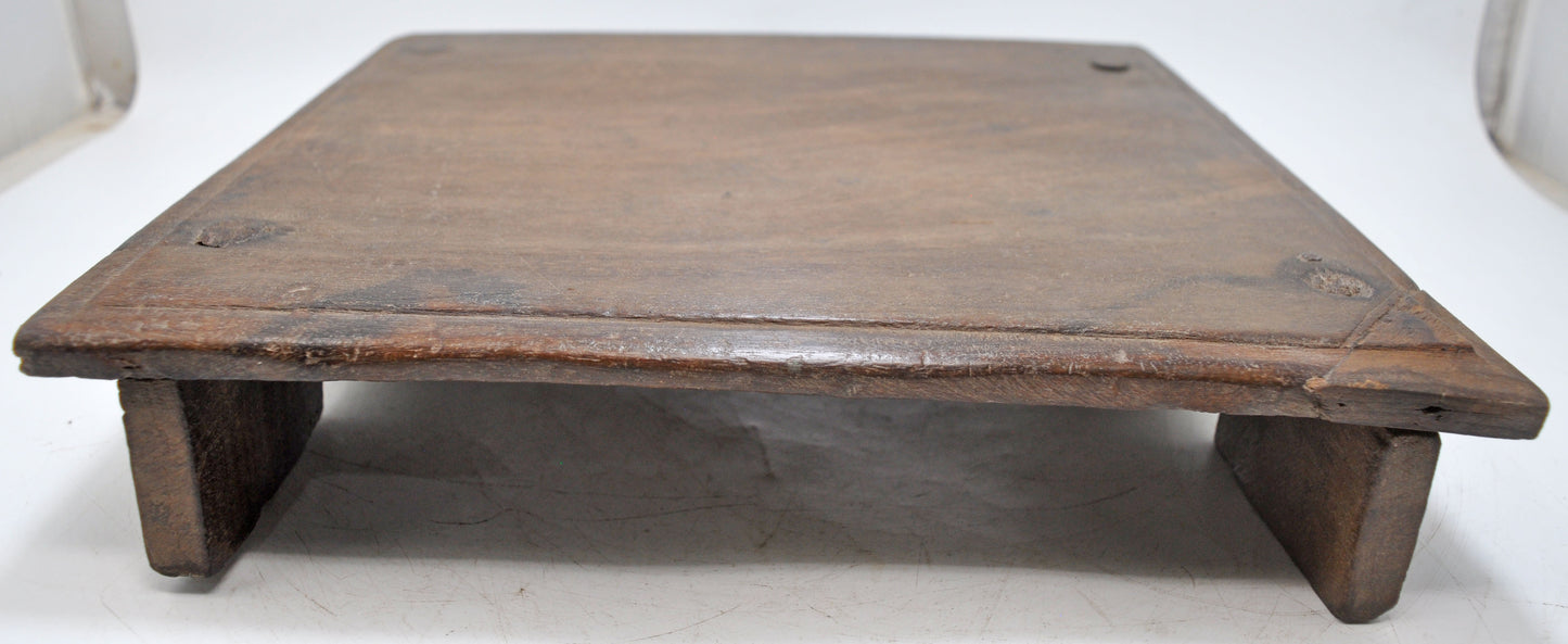Antique Wooden Floor Sitting Bajot Stool Original Old Hand Crafted