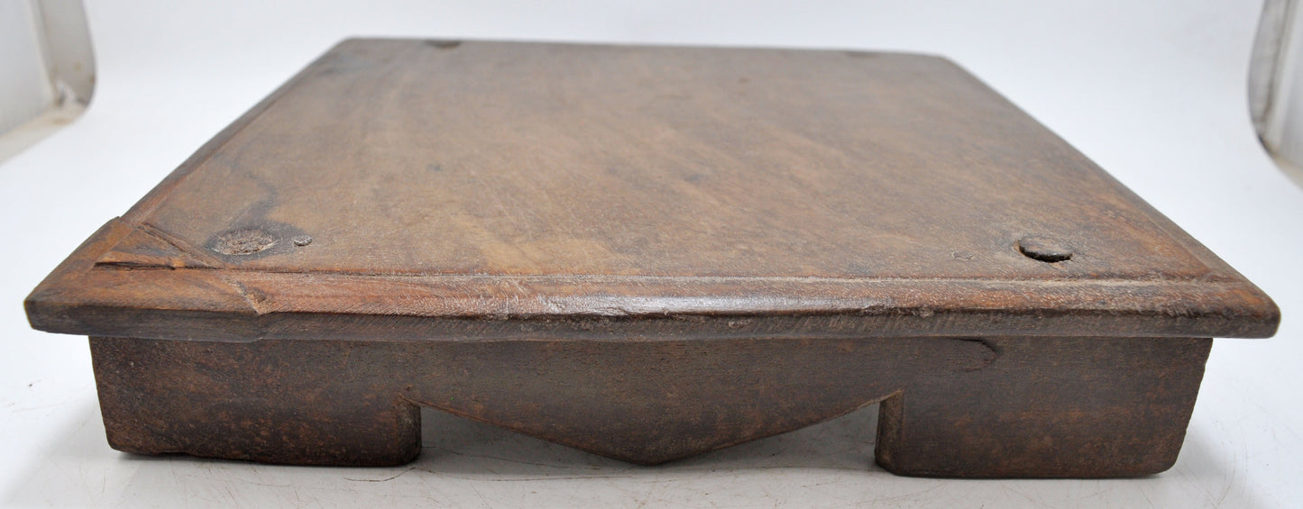 Antique Wooden Floor Sitting Bajot Stool Original Old Hand Crafted