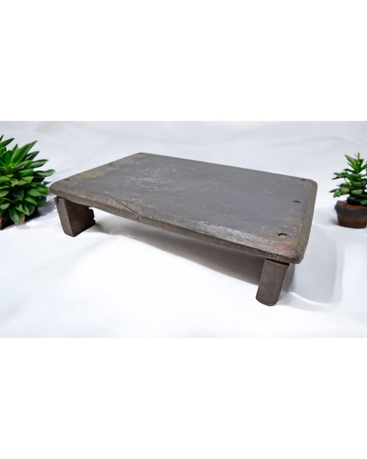 Antique Wooden Floor Sitting Bajot Stool Original Old Hand Crafted