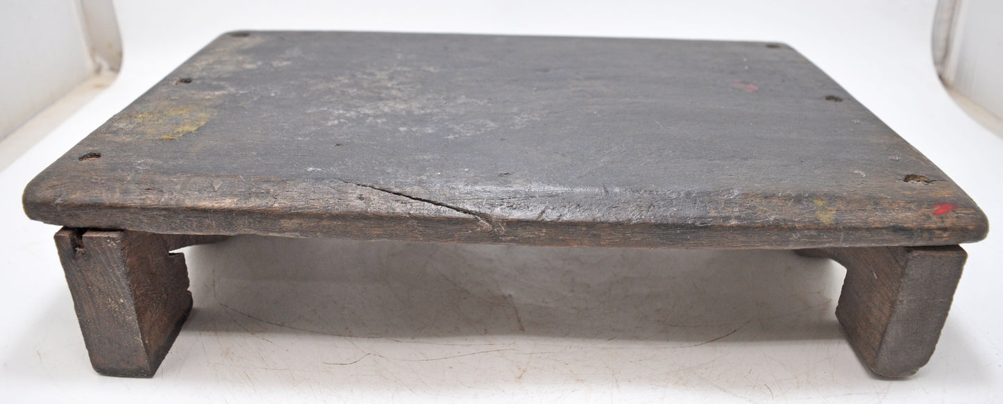 Antique Wooden Floor Sitting Bajot Stool Original Old Hand Crafted