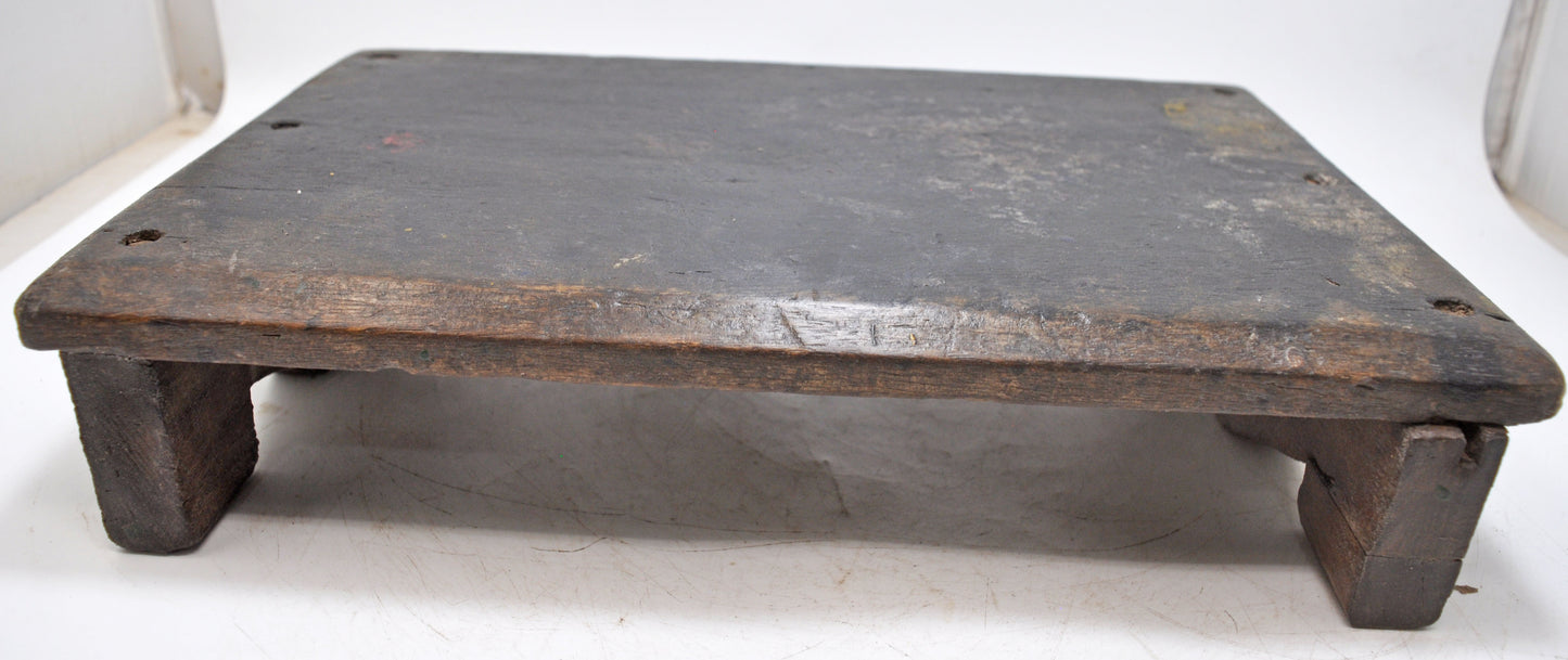 Antique Wooden Floor Sitting Bajot Stool Original Old Hand Crafted
