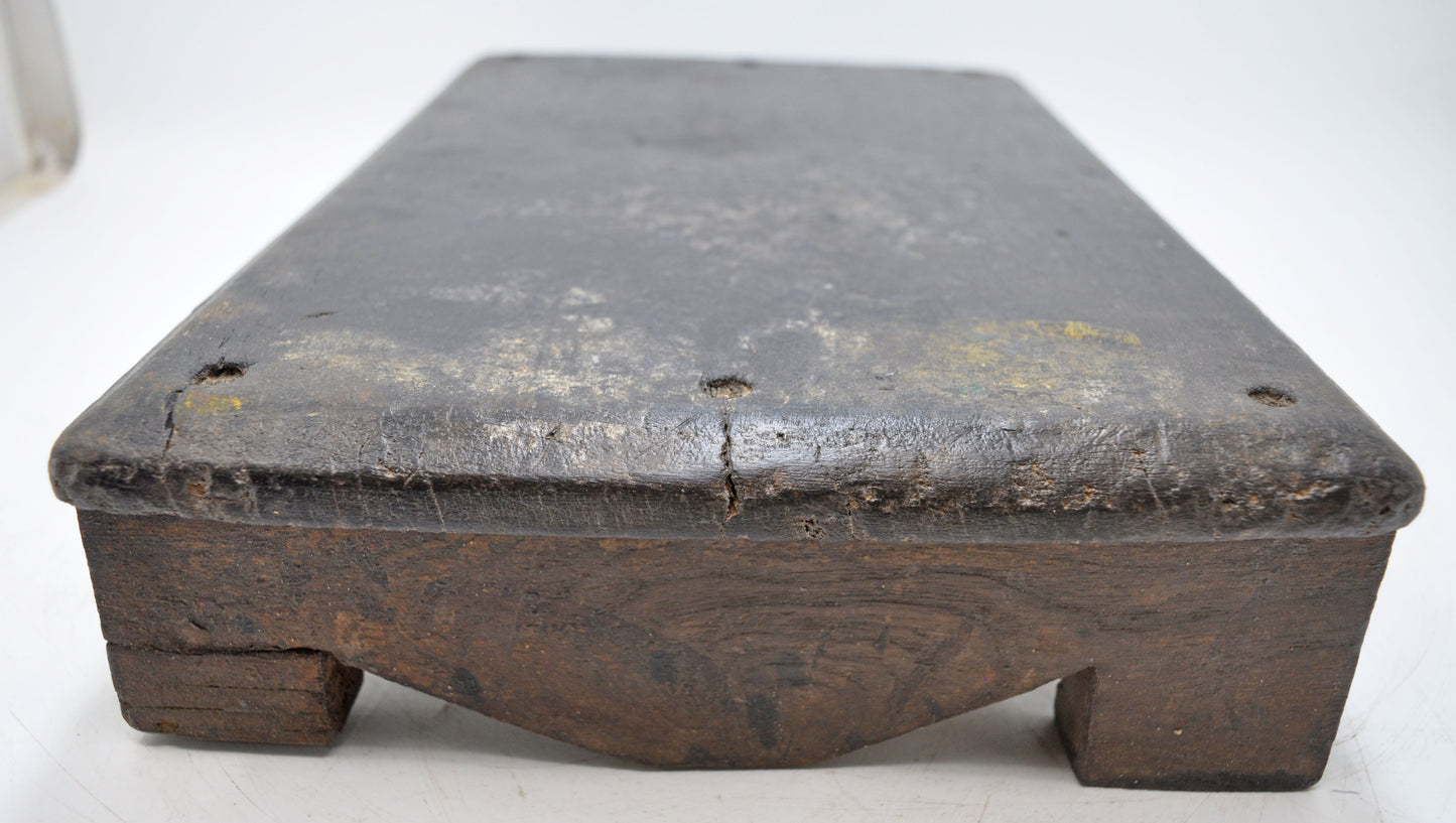 Antique Wooden Floor Sitting Bajot Stool Original Old Hand Crafted